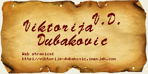 Viktorija Dubaković vizit kartica